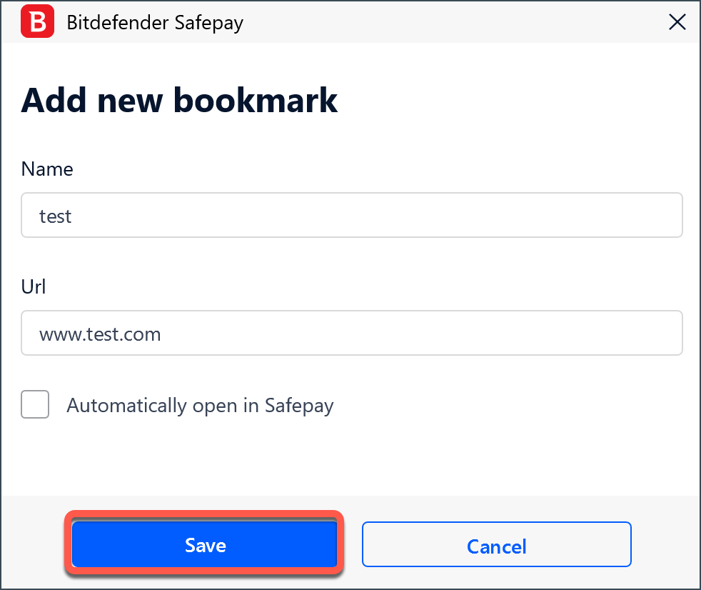 Segnalibri Safepay: Come aggiungere e gestire i segnalibri in Bitdefender Safepay 9