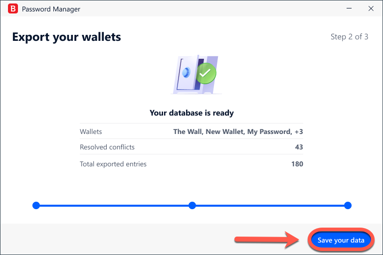 Trasferire i dati dal portafoglio a Bitdefender Password Manager - Salva i dati