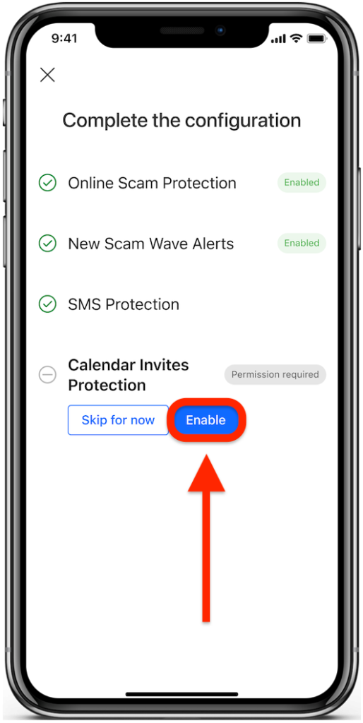 Protezione dagli inviti a calendario - Scam Copilot iOS